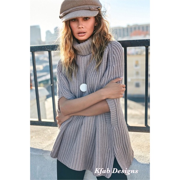 ❤️LAST 1! Softest Turtle Neck Solid Sweater Cape! - Picture 2 of 7